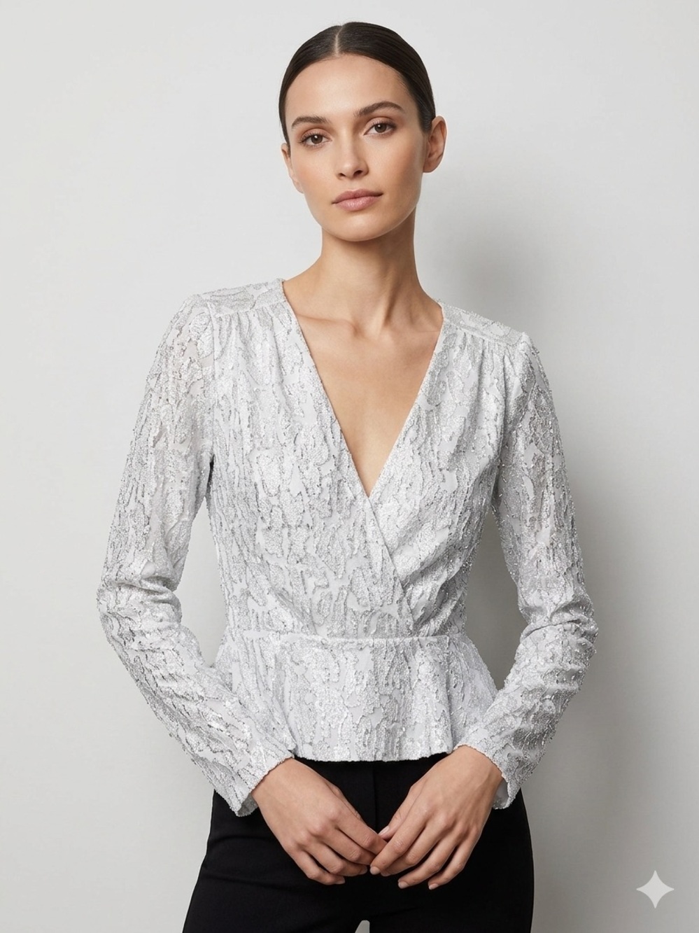 New Ramy Brook Silver Shimmer Top